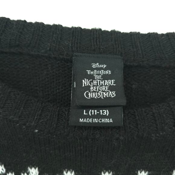 Disney Nightmare Before Christmas Jack Skeleton Youth Christmas Sweater L 11-13 - Picture 6 of 10